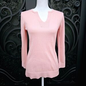 Van Heusen Sweater Long Sleeve Knit Pink Peach V-Neck Nwot